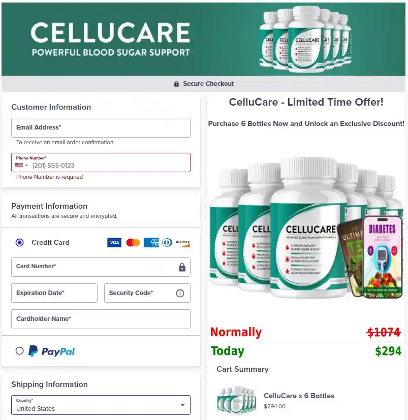 cellucare-supplement-order-page